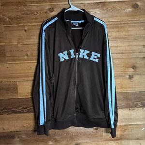 Y2K Nike brown & blue zip up jacket